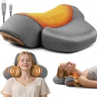 Coussin de massage cervical ergonomique, support de nuque, coussin chauffant, masseur USB pour le dos et la taille, pour la maison et le bureau