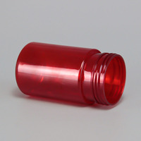 Bouteilles d'emballage personnalisées vides en PET rouge de 300 ml pour capsules, pilules, médicaments et vitamines avec bouchon à vis