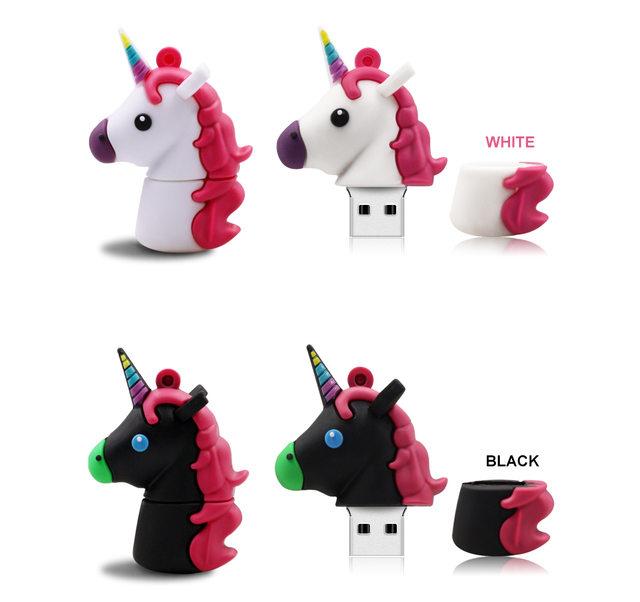 Hot Sale 3D Cartoon Unicorn USB 3.0/2.0 Flash Drive 64GB 8GB 16GB 32GB Stock