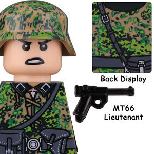 第二次世界大戦ドイツ軍兵士ミニアクションフィギュアビルディングブロック春オークリーフ迷彩ヘルメット歩兵陸軍レンガおもちゃ - Product Image 6