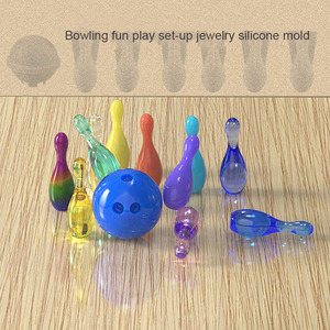 Juego divertido de <span class=keywords><strong>bolos</strong></span>, joyería, molde de silicona, Bola de <span class=keywords><strong>bolos</strong></span> de fundición de resina, juguete para manualidades DIY, decoración del hogar, vela, herramientas de yeso - Product Image 3