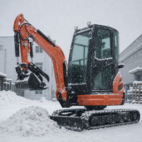 Mini-excavatrice hydraulique sur chenilles de 2 tonnes de qualité supérieure avec cabine fermée pour l'entretien routier, prête à être expédiée