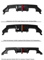 Diffuseur de pare-chocs arrière agressif avec éclairage LED pour BMW M2 G87 2022-2025 – Pièce ABS noir brillant aspect carbone, très demandée