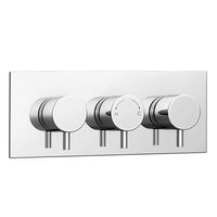 Vanne de douche thermostatique dissimulée triple ronde