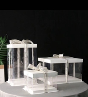 Boîte d'emballage de gâteau en gros, taille personnalisée, boîte à gâteau transparente de 6 pouces, cadeau de fête d'anniversaire de mariage, boîtes à gâteaux transparentes en plastique pour animaux de compagnie