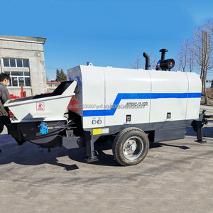 Gran oferta 2025, bomba de línea de hormigón HBTS40, bomba de remolque de hormigón, máquina de bombeo de hormigón mezcladora diésel móvil con tubería - Product Image 1