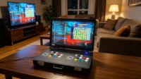 Console d'arcade Pandora Box élégante de 24 pouces, portable et pliable, pour 2 joueurs, station de jeux vidéo rétro pour la maison ou la mancave.