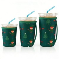 Manchon de tasse à café en néoprène personnalisé avec poignée, porte-boissons isotherme réutilisable pour gobelets de 16 à 32 oz, boissons froides et café glacé