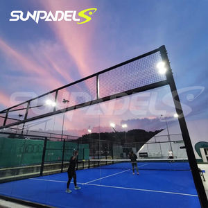 Terrain de padel classique sans entretien, dimensions standard 10x20M, poteaux anti-choc, avec gazon pour complexe de luxe - Product Image 6