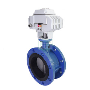 Válvula de mariposa eléctrica D971X-16Q con bridas y sellado suave para aplicaciones de agua a temperatura normal - Product Image 2