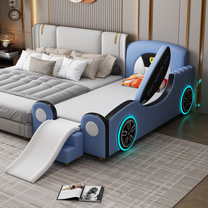 Meubles de chambre à coucher de luxe JINS, lit de voiture pour enfants, lit de course automobile pour enfants avec lumière LED et musique, ensemble de meubles de chambre à coucher pour garçons - Product Image 5