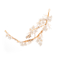 Coiffes de mariée populaires pour femmes, plaquées or, en céramique rigide, motif floral, faites à la main pour mariage, bal de promo, anniversaire
