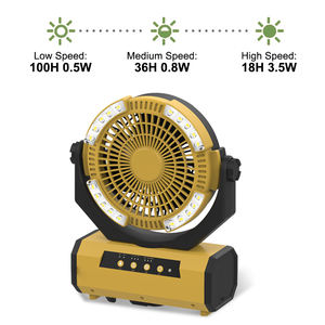 Utilisation du ventilateur solaire Ventilateur de camping rechargeable Ventilateur de <span class=keywords><strong>tente</strong></span> Prix bon marché Mini maison mobile portable à énergie solaire avec lumière Table d'extérieur - Product Image 4
