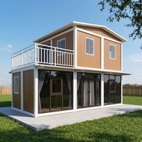 Maison conteneur préfabriquée 20 pieds au design moderne, 2 étages, aménagement personnalisé, cuisine et salle de bain intégrées, bureau mobile, villa, hôtel