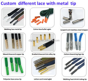 2026年新スタイル 20mm幅 ウェビングニットストラップ ドローコード 刻印ロゴ メタルチップ付き 靴用 ホームテキスタイル 環境に優しい ワックス加工 - Product Image 6