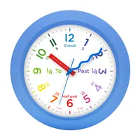 8 بوصة التعلم البلاستيك اطفال غرفة ساعة الملونة الطلب "التدريس ساعة مخصص الاطفال ساعة حائط 12 بوصة