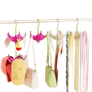 Perchero giratorio con diseño de giro de 360 grados para guardarropa y dormitorio, color verde rosado y blanco lechoso, de metal - Product Image 4