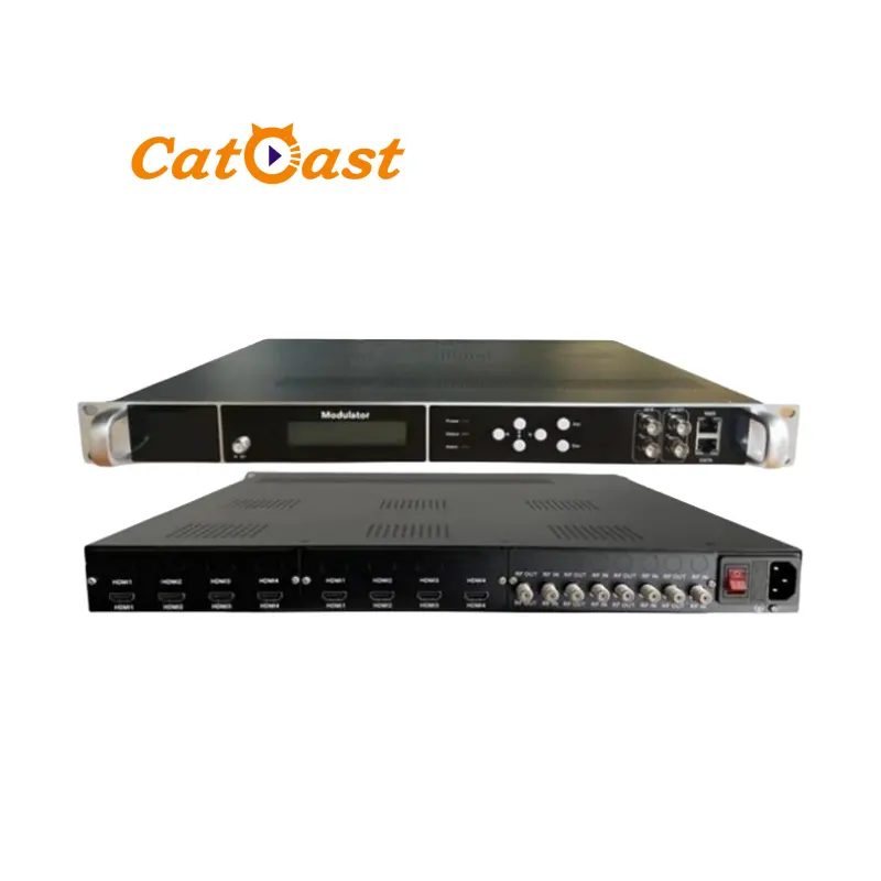 CATV Digital Modulator 4 8 12 16 20 24 Channels HD MI Tuner To DVBT DVBC ATSC RF ISDB-T Encoder Modulator