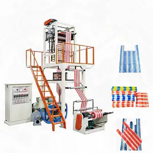 Automatic Manufacturer Hot Sale PE Polyethylene Color Strip Single Layer Film Blowing Machine