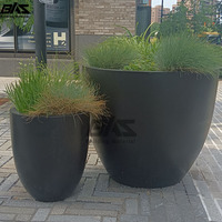 Grande jardinière en aluminium incurvé de qualité moderne Pots de fleurs et jardinières pour l'extérieur Jardin Rue Restaurant Café Utilisation