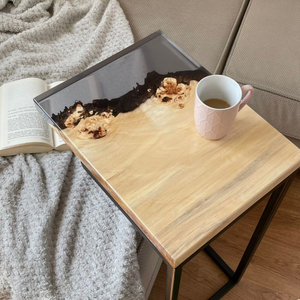 Table basse en résine époxy noire meubles Tables en <span class=keywords><strong>bois</strong></span> <span class=keywords><strong>et</strong></span> résine Table de rivière pour salon à la maison - Product Image 5