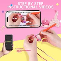 Kit de crochet pour débutants LUDOTEK - 3 packs sur le thème des chats avec tutoriels vidéo étape par étape, emballage en boîte
