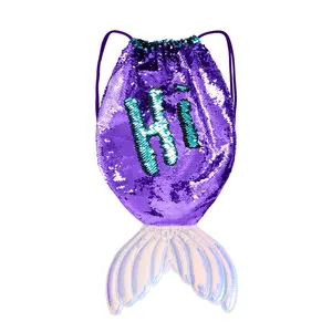 Оригинальный креативный волшебный рюкзак с реверсивными блестками, подарок для подростков, Волшебный хвост русалки, рюкзак с блестками на шнурке, сумка для девочек