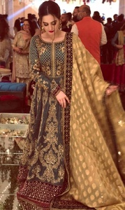 Robe longue au sol, superbe et à la mode, avec des perles de verre de cristal illuminées en pierre, fonctionne pour mariage, 2021 - Product Image 2