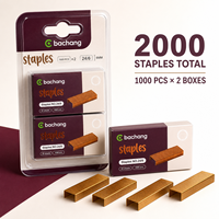 Agrafes en cuivre 24/6, 2000 pièces au total, résistantes à la rouille, sans blocage, pour bureau, école, entreprise, maison, vente en gros, OEM