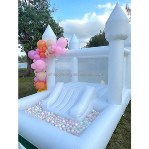 Château sautant <span class=keywords><strong>avec</strong></span> toboggan et <span class=keywords><strong>piscine</strong></span> <span class=keywords><strong>Maison</strong></span> de rebond <span class=keywords><strong>pour</strong></span> l'extérieur Château blanc - Product Image 1