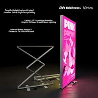 Boîte lumineuse publicitaire LED pliable double face en aluminium haute luminosité portable pour expositions et présentations décoratives