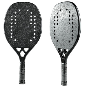 Raqueta de Tenis Playa KingQ King1 de Fibra de Carbono 12K 3K, Forma Híbrida, 84 cm de Diámetro, 330g, Espuma EVA Media, Empuñadura de Cuero PU para Principiantes - Product Image 1