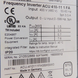 Nuevo y 100% Original Bon-figlioli ACU410-13 2 FA Frecuencia ACU410132FA - Product Image 1