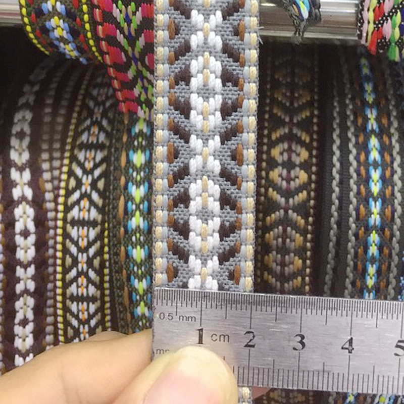 Лента в этническом стиле для одежды, 2 см, коричневая, Слоновая, серая