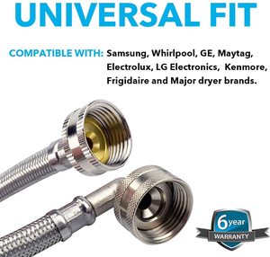 Venta caliente Flex 6ft con 3/4 "<span class=keywords><strong>FTH</strong></span> Codo de 90 grados Entrada de 1ft y conector Y Kit de instalación de manguera de secador de vapor - Product Image 6