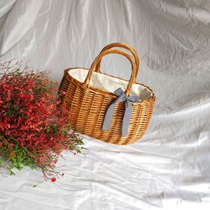 <span class=keywords><strong>2021</strong></span> Venta caliente bolsos tejidos de Picnic de mimbre cesta de frutas cesta de verduras - Product Image 6