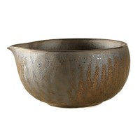 Bol à matcha en céramique rustique de style japonais, origine Dehua, de la marque Kuuta Ware, finition émail rouille, avec support pour fouet à thé, ensemble de thé Kung Fu, style rétro et luxe léger.