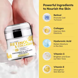 <span class=keywords><strong>Crème</strong></span> au rétinol pour le visage <span class=keywords><strong>anti</strong></span>-âge: <span class=keywords><strong>crème</strong></span> <span class=keywords><strong>anti</strong></span>-rides pour le visage et le cou avec de l'<span class=keywords><strong>acide</strong></span> <span class=keywords><strong>hyaluronique</strong></span> au collagène-hydratant de nuit pour hommes femmes - Product Image 2