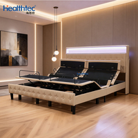 Lit électrique réglable Healthtec Zero-gravity avec support lombaire massant et cadre métallique inclinable