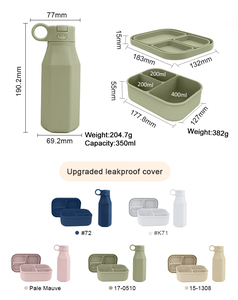 Biểu Tượng Tùy Chỉnh Thực Phẩm Lưu Trữ Container Leakproof Silicone Ăn Trưa Bento Hộp Bpa Miễn Phí Silicon Chai Nước Đặt Cho Các Trường Học Trẻ Em Trẻ Em - Product Image 2