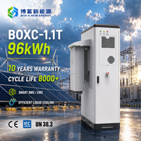 Sistem Penyimpanan Baterai Surya LiFePO4 96kWh 50kW Hybrid/On-Grid Komersial Luar Ruangan BESS Pendingin Udara IP55/IP54 Model BOXC-1.1T