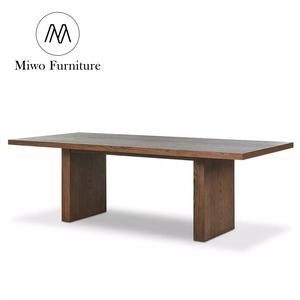 Hiện đại nhà phòng ăn đồ nội thất 8 6 chỗ ngồi dài hình chữ nhật lớn dày bảng gỗ sồi rắn Gỗ Óc Chó tối vết bàn ăn - Product Image 1