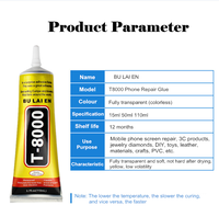Pabrik Spot Grosir 50Ml T8000 Karet Lembut Kuat DIY Pakaian Ponsel LCD Layar Sentuh Sepatu Kerajinan Sepatu Lem