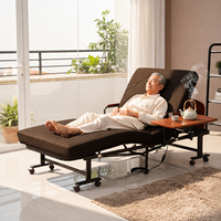 Lit médical électrique pliant en gros avec télécommande, dossier et repose-jambes réglables, moteur simple ou double, matelas 12 cm - VLranlife
