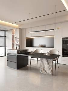 Isla <span class=keywords><strong>de</strong></span> Cocina Moderna Personalizable con Encimera Grande, Horno <span class=keywords><strong>de</strong></span> Vapor y Enchufe Bull Socket - Product Image 3