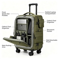 Sac à roulettes multi-poches pour équipement technique, bagages de voyage, matériel de photographe, valise de rangement d'outils avec poche latérale