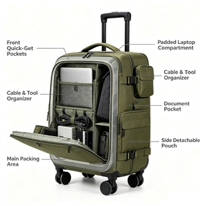 Sac à roulettes multi-poches pour équipement technique, bagages de voyage, matériel de <span class=keywords><strong>photographe</strong></span>, <span class=keywords><strong>valise</strong></span> de rangement d'outils avec poche latérale - Product Image 2