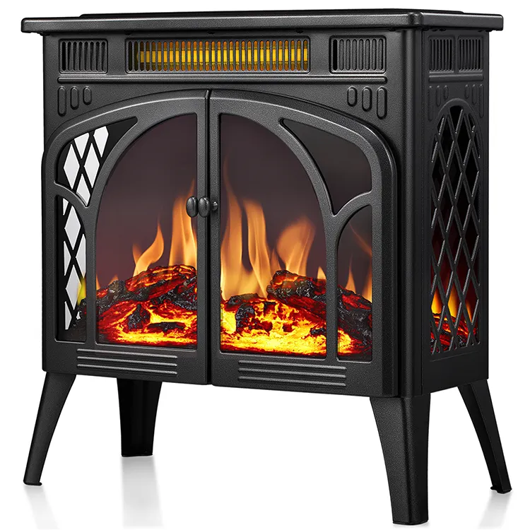 Chauffage intelligent intérieur exquis décor debout libre flamme cheminée électrique poêle chauffage