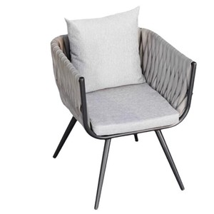 Moderno nordico esterno giardino esterno in metallo tessuto in corda di pietra lastra di pietra tavolo terrazza Villa tempo libero parasole 4 posti - Product Image 5