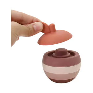 Giáng sinh giáo dục đồ chơi mềm Silicone bé Teether xếp chồng khối cấp thực phẩm Apple hình dạng đầy màu sắc cho trẻ em - Product Image 4